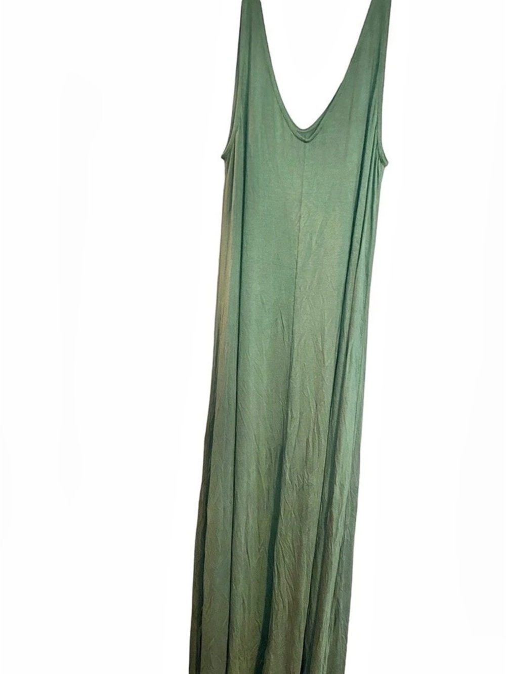 Olive Green Tank Maxi Dress Casual Sleeveless Scoop Neck Long Lounge Dress